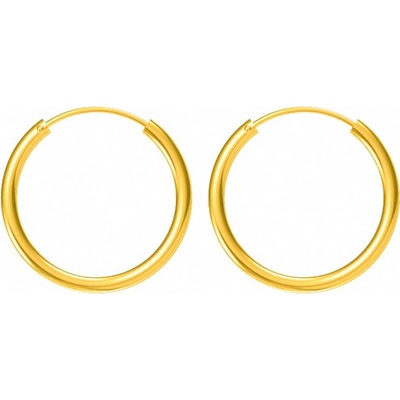 Argento Pozlátené strieborné náušnice krúžky - 14 mm priemer 67498