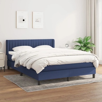 vidaXL Боксспринг легло с матрак, синьо, 140x190 см, плат (3129871)