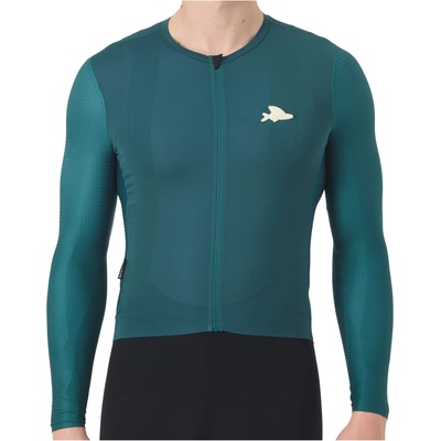 CafÉ du cycliste Мъжка фланелка с дълъг ръкав за колоездене CAFÉ DU CYCLISTE Andrea Cycling jersey - Dark Sea (056-4288-0111)