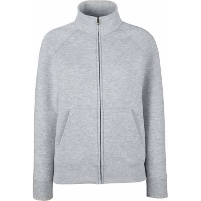 Fruit of the Loom premium lady-fit sweat jacket / Дамски суитшърт с цип - светлосив меланж l (16211661003)