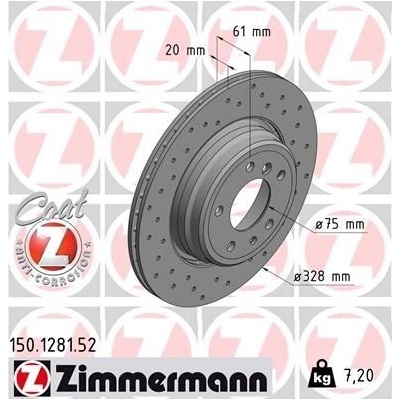 Brzdový kotouč ZIMMERMANN 150.1281.52 (150128152)