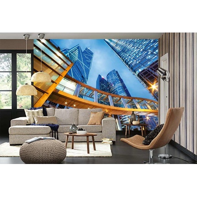 DIMEX ART Самозалепваща се флизелинова фототапета офис сгради, хонконг 375 x 250 см
