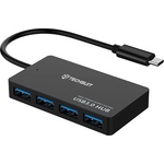 Techsuit - Докинг станция QuantumNode 4 в 1 (H16) - USB-C към 4x USB 3.0, ABS - Черна