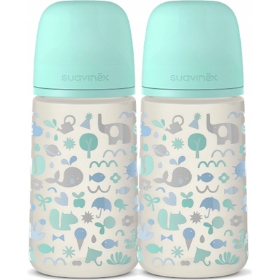 Suavinex kojenecká láhev Fox stříbrná 270ml