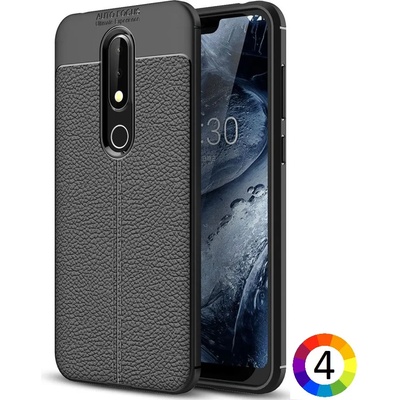 Nokia 6.1 Plus / X6 (2018) Удароустойчив Litchi Skin Калъф и Протектор