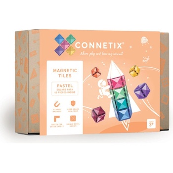 Connetix Pastel Square Pack 40 ks