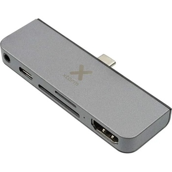 A-solar Xtorm XC205 USB-C Hub 5-in-1 4K HDMI, USB-C, SD, microSD & 3.5 mm - мултифункционален хъб за свързване на допълнителна периферия за MacBook и устройства с USB-C (тъмносив)