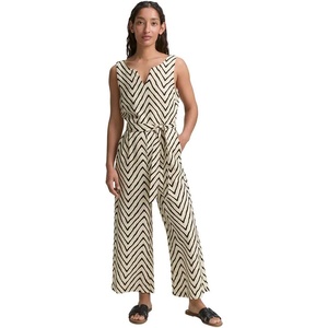 Tom Tailor Гащеризон Tom tailor Linen Slit sleeveless jumpsuit - Beige (Natural Zig Zag Design)