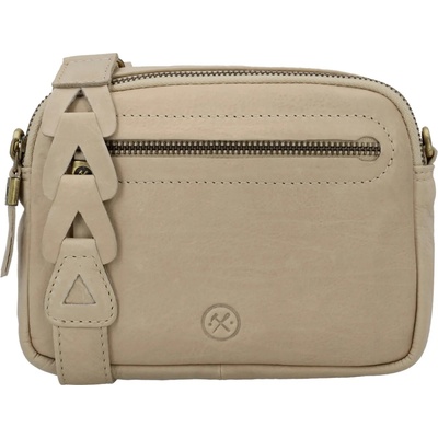 Hide & Stitches béžová kožená crossbody kabelka "Molly"