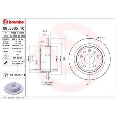 BREMBO Brzdový kotúč 08830511