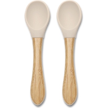NATURAL Силиконови лъжички с бамбук Lorelli - Natural, 2 броя, Beige (10230680005)