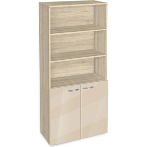 Bogdan Furniture G Етажерка BM-Ava-5 с две вратички, крем гланц със сонома