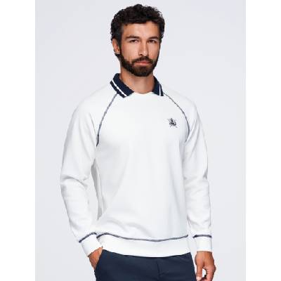 Ombre Clothing Мъжки суитшърт с бродерия и контрастен яка - тъмносин V1 OM-SSNZ-0269 Ombre Clothing Ombre Clothing | Cherven | МЪЖЕ | S