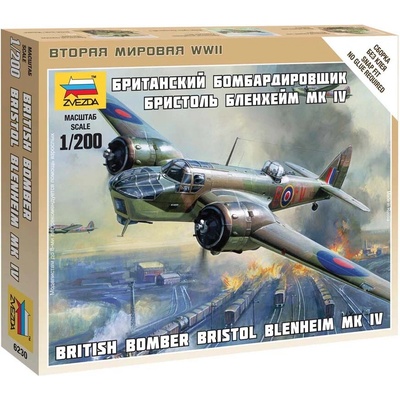 Bristol Zvezda Wargames WWII British Bomber Blenheim MK IV Model Set lietadla 1:200 20 dielov