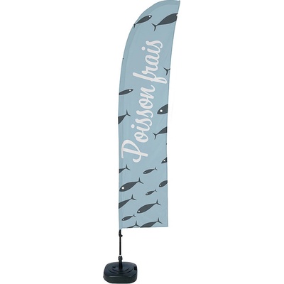 Jansen Display Beach Flag Budget Wind Complete Set Fresh Fish French, 1010 x 4305 mm