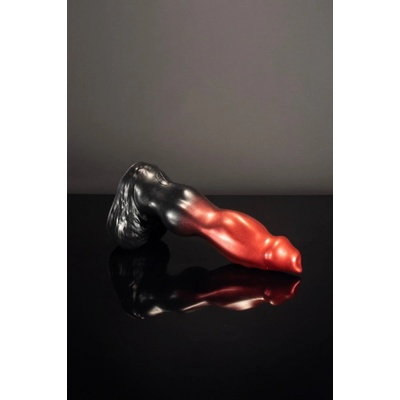 Twisted Beast Marchosias Demon Blood Ombre XL, prémiové silikónové dildo s Vac-U-Lock prísavkou 38 x 6,3–11,9 cm