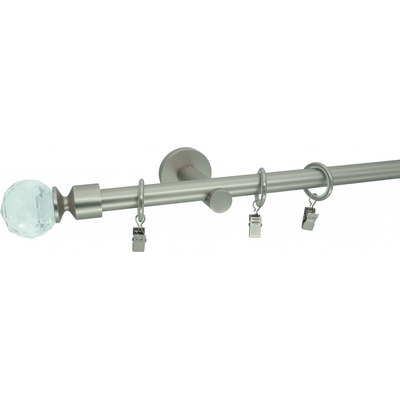 KovovégarnýžeCZ Globe modern 19 mm Dvouřadá Kroužky s žabkou matný nikl 140 cm