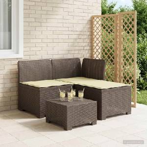 vidaXL Пейка за градина с Cushions във вид на ратан 3-местен ПП (8011900)