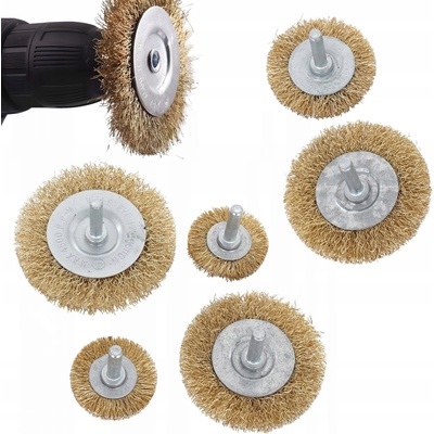 TurboTools Drôtená kefa do vŕtačky SADA 6 kief 50-75 mm pomosadzované