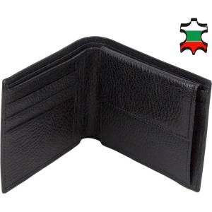Български обувки Мъжки черен портфейл от естествена кожа 32882