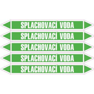 Grafiko | Splachovací voda - dle ČSN 13 0072 - Materiál fólie s ochrannou laminací, Rozměr aršík 5ks šipka 242x26mm