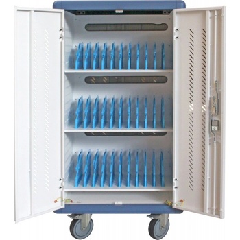 TECHLY I-CABINET-30DTY количка и шкаф за поддръжка на преносими устройства Свободностояща Бяла, Син (I-CABINET-30DTY) (I-CABINET-30DTY)