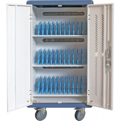 TECHLY I-CABINET-30DTY количка и шкаф за поддръжка на преносими устройства Свободностояща Бяла, Син (I-CABINET-30DTY)