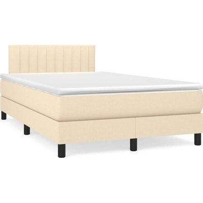 Petrashop 3270058 Boxspring postel s matrací a LED krémová textil Krémová