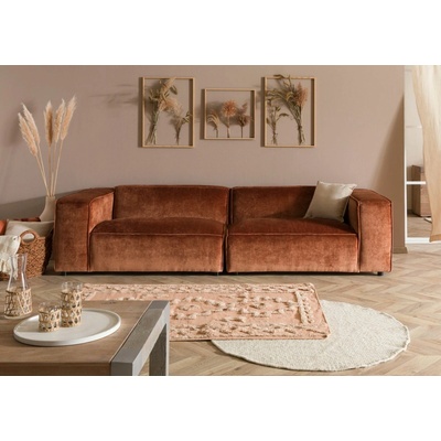 Bighome Pohovka VALENCIA 286x103x69 cm medená kordová trojmiestna