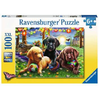 Ravensburger Пъзел Ravensburger от 100 XXL части - Пикник с кученца (12886)