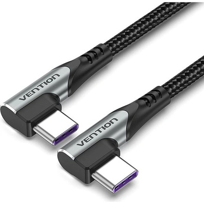 Vention TANHF Type-C (USB-C) 2.0 to USB-C Dual Right Angle, 1m, šedý