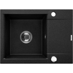 INVENA Композитна мивка Invena Tesalia, черна - хромирана, 59x44 см (AZ-01-042-B) Мивка за вграждане
