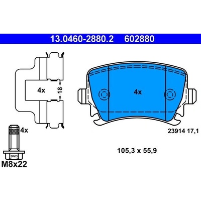 Sada brzdových destiček ATE 13.0460-2880 (AT 602880) -...