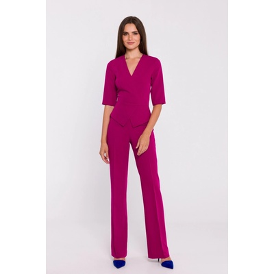 Stylove Woman's Peplum jumpsuit plum
