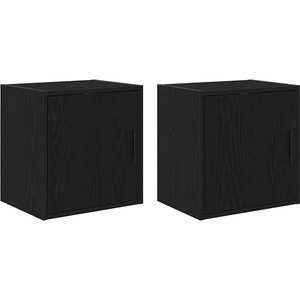 vidaXL гараж стена шкафове, 2 бр, черен, инженерно дърво (860628)