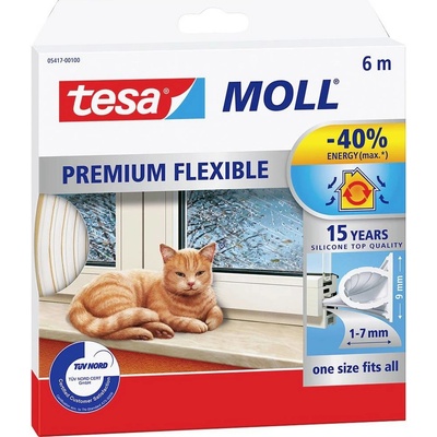 Tesa Tesamoll D-Profil 05393-00100-01 Těsnicí páska 6 m x 9 mm bílá