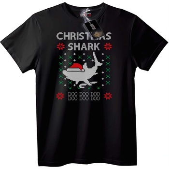 NOONEBRAND Тениска Коледна Акула - 4XL, Black