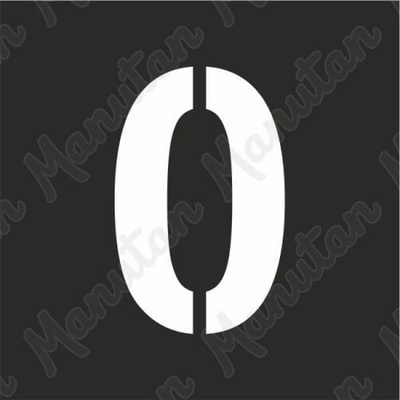 Manutan Šablóna číslice 0, plast 235 x 235 x 0,5 mm výška číslice 160 mm