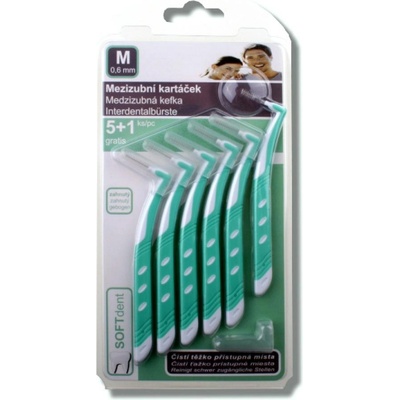 SoftDent medzizubné kefa zahnutý S 0,5 mm 6 ks