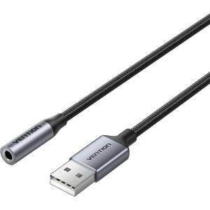 Vention Кабел Vention CVFHC, от USB-A(м) към Jack 3.5mm(ж), 0.25m, черен (CVFHC)