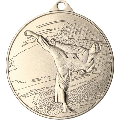 Designová kovová medaile Karate Stříbro 4,5 cm