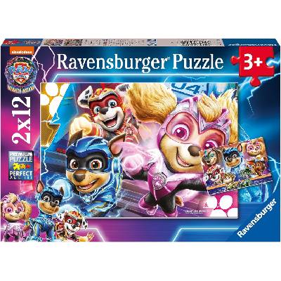 Ravensburger Детски пъзел Ravensburger от 2 x 12 части - Пес патрул: Супер филмът (5721)