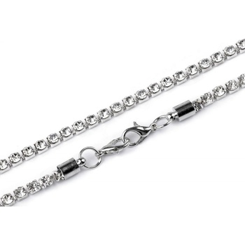 Štrasový řetízek na kabelky i oděvy 32,5 cm - crystal stříbrná