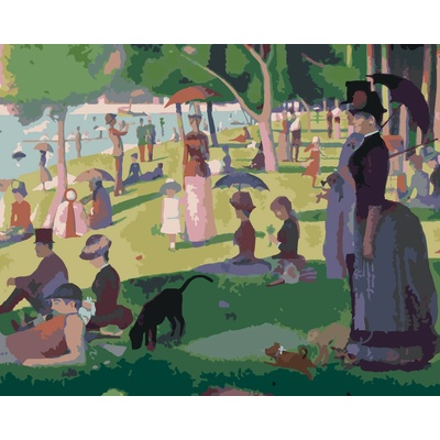 ZUTY Malování podle čísel NEDĚLNÍ ODPOLEDNE NA OSTROVĚ GRANDE JATTE G SEURAT 40 x 50 cm