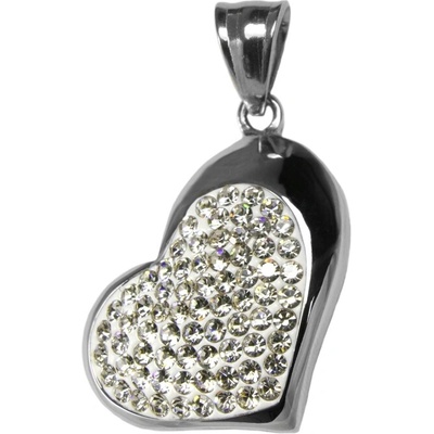 BM Jewellery Dámský přívěsek srdce se zirkony z chirurgické oceli S64120