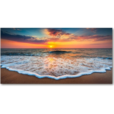 Foto obraz sklenený horizontálny Západ nad morom 100x50 cm