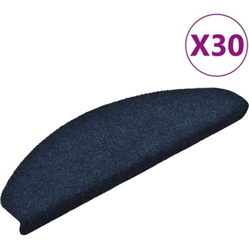 vidaXL Изтривалки за стълби, самозалепващи се, 30 бр. , 65x21x4 см, тъмносини, полукръгли, големи (3365665)