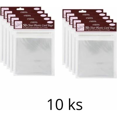 WEST DESIGN PRODUCTS LIMITED West Design Celofánové obaly na obálky 14,5 × 14,5 cm (10 balení × 50 ks)