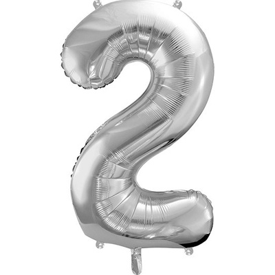 Party Deco FB1M 2 018 Fóliový balón Číslo strieborný 86cm 2
