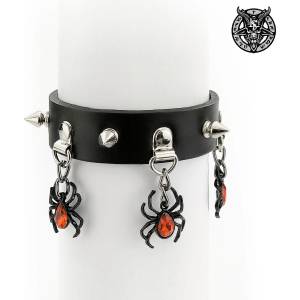 Leather & steel fashion гривна Spider neck - LSF1 133
